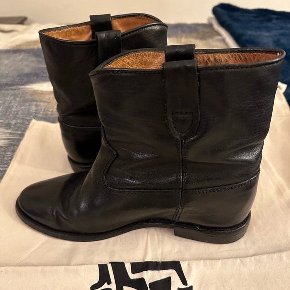 Isabel Marant Black Leather Crisi boots - Picture 9 of 14